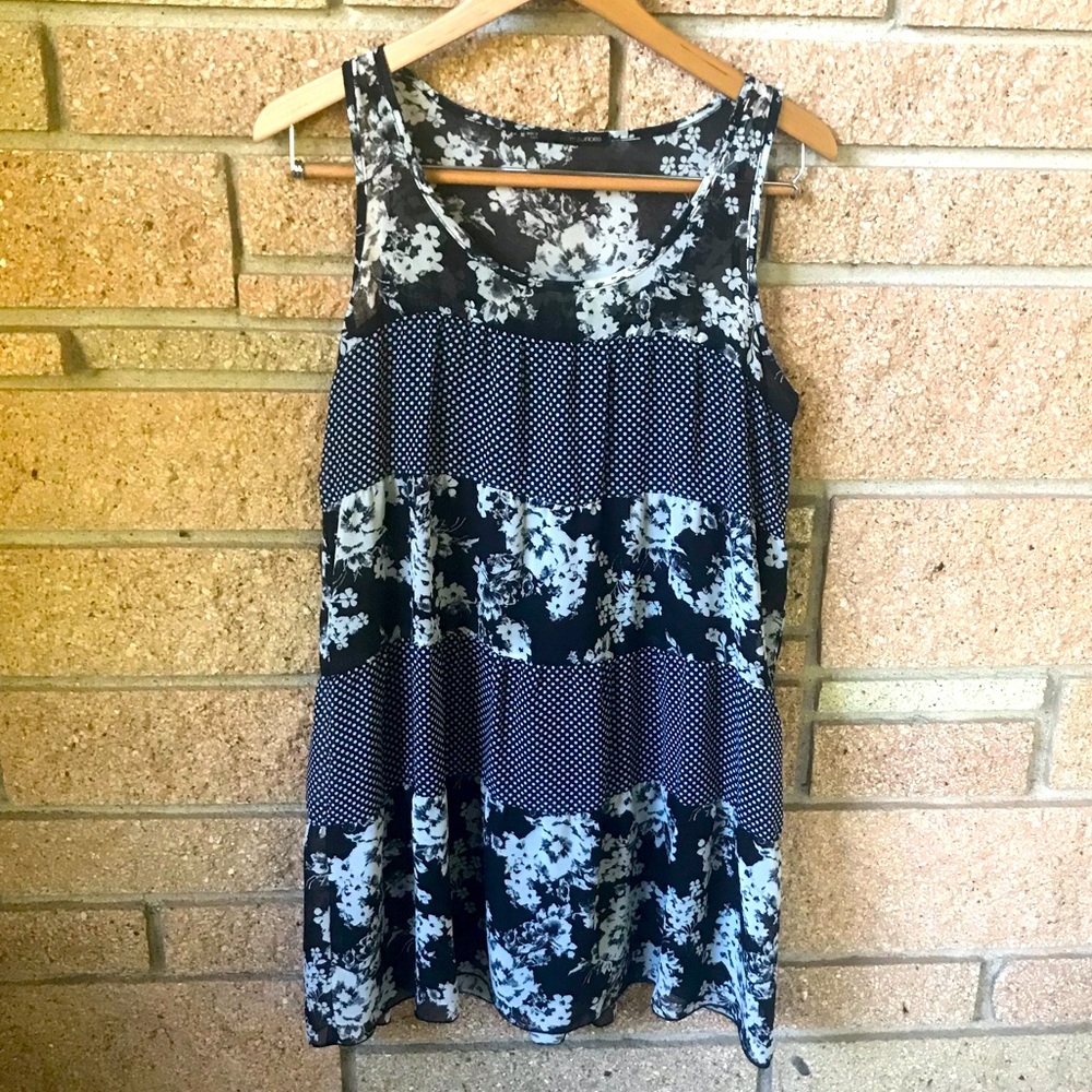 Black Floral/Polka Dot Dress